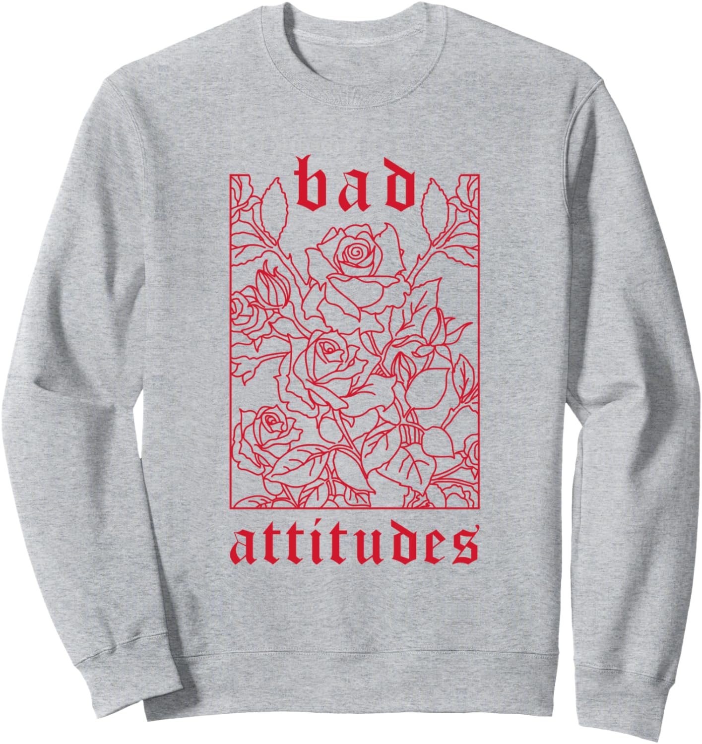 

Толстовка с готическим дизайном «E-Boy and E-Girl Bad Attitude Red Rose» Aesthetic Vaporwave Designs For Eboys And Egirls, серый