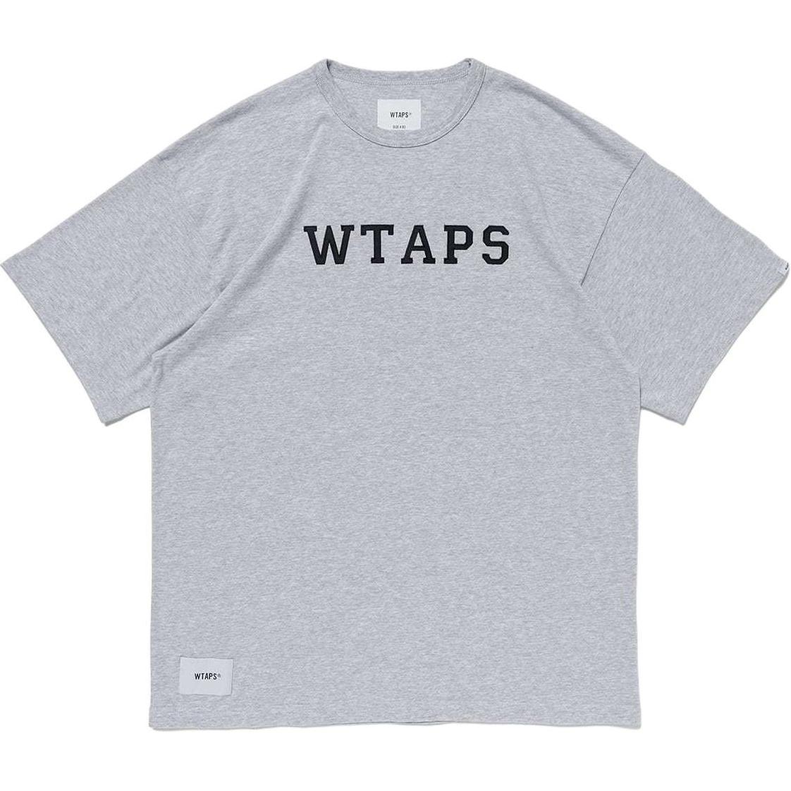 

Хлопковая футболка с нашивкой-логотипом WTAPS, серый