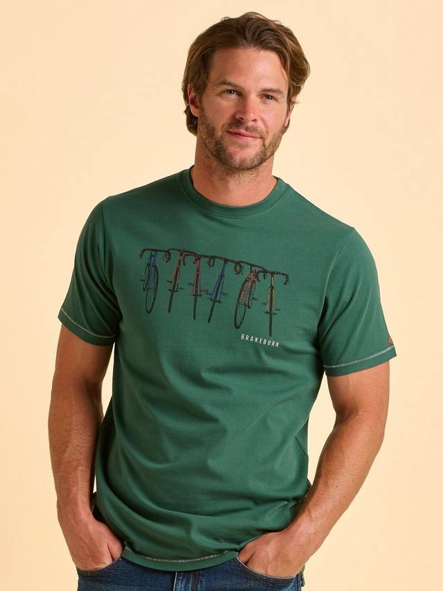 

Долтон хлопковая футболка Regular Fit с коротким рукавом и принтом Brakeburn, Green