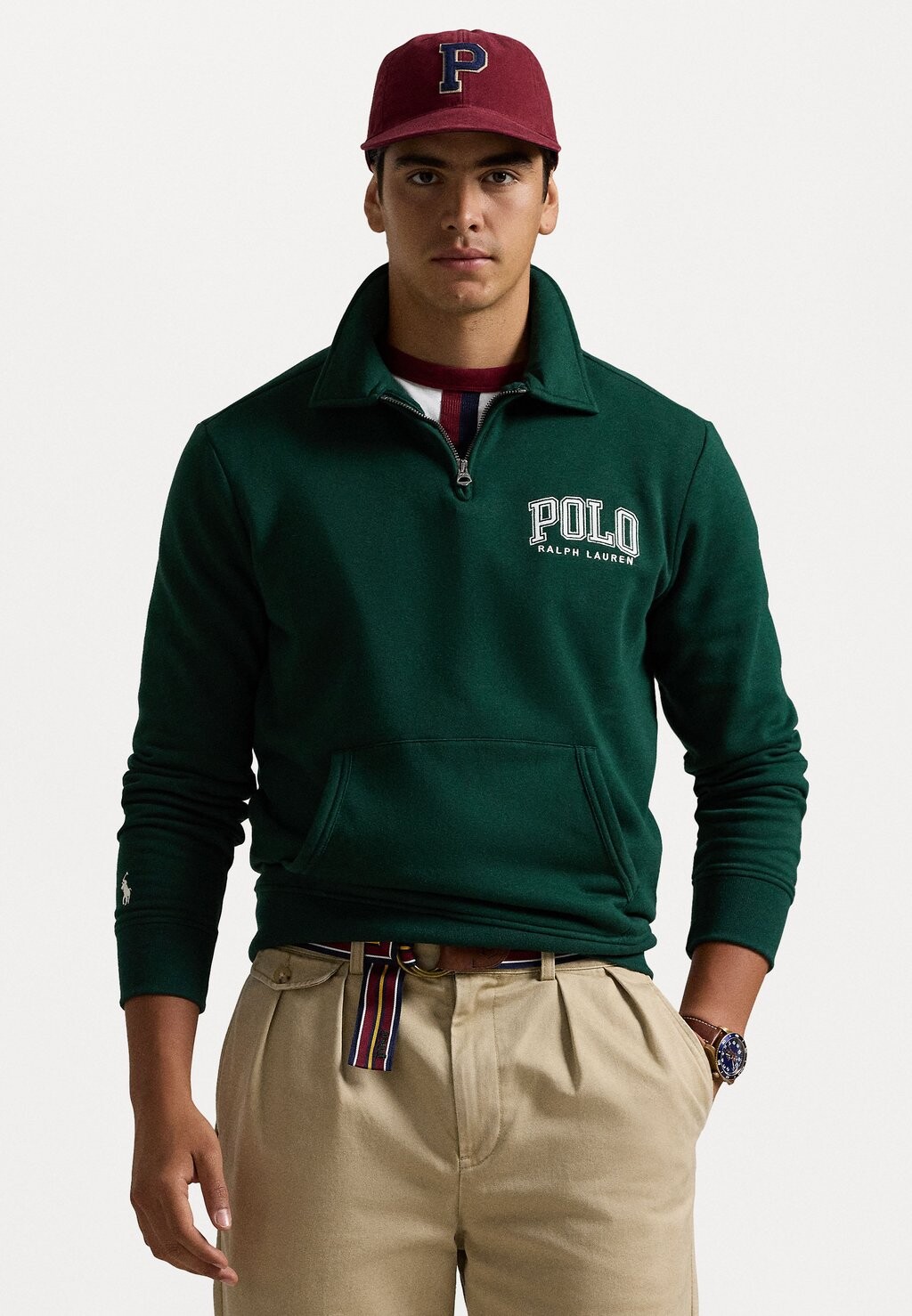 

Толстовка LOGO FLEECE QUARTER-ZIP SWEATSHIRT Ralph Lauren, темно-зеленый