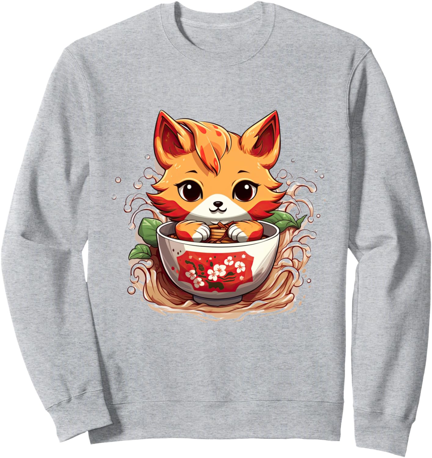 

Толстовка Japanese Ramen Eating Animal Design, серый
