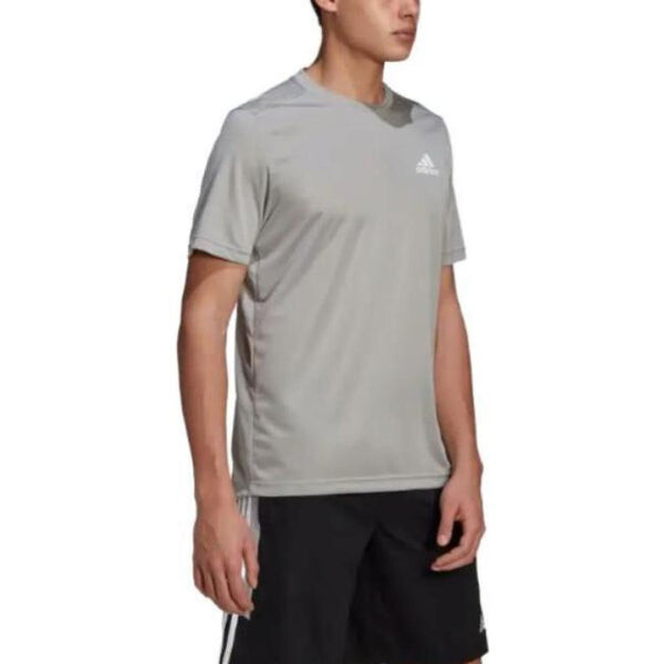 Футболка adidas AEROREADY Designed To Move Motion T-shirt 'Mgh Solid Grey White', серый — фото 3