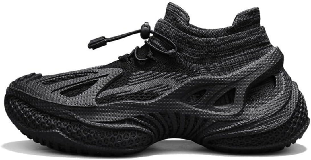 

Мужские кроссовки в стиле Y2K с дышащим вязаным верхом и каркасом из ЭВА, с амортизирующей легкой подошвой, повышающей рост на 3,8 см, для прогулок, тренировок и путешествий, с быстрозастежкой и вентиляционной оболочкой Ctkvbmeoi, черный