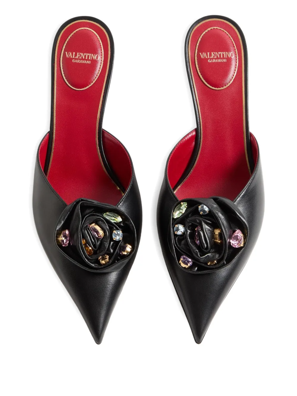 Мюли Drip Rose 55 с заостренным носком VALENTINO GARAVANI, черный — фото 4
