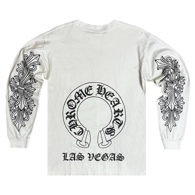 Футболка Chrome Hearts Las Vegas Exclusive Long-Sleeve T-Shirt, White/Black — фото 2