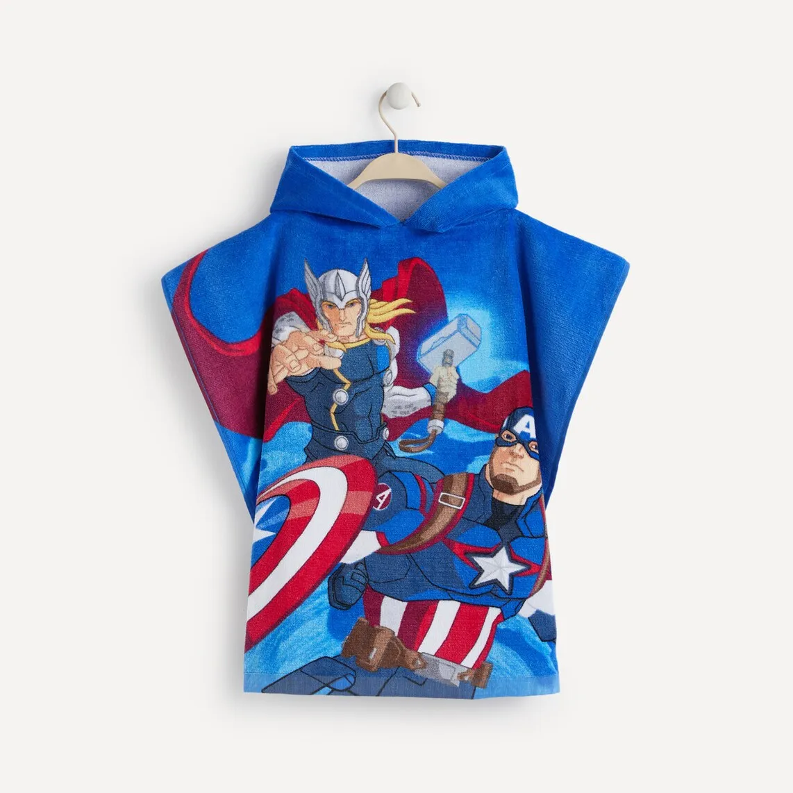 

Детское пончо из хлопка 350 гр/м2 Avengers Marvel, разноцветный