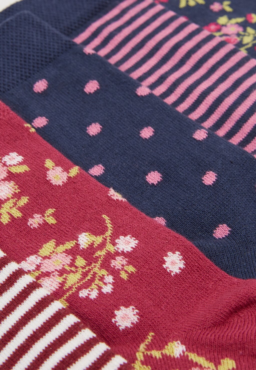 Носки Kids Socks Flowers Dots Stripes 6 Pack Ewers, цвет marone/tinte — фото 2