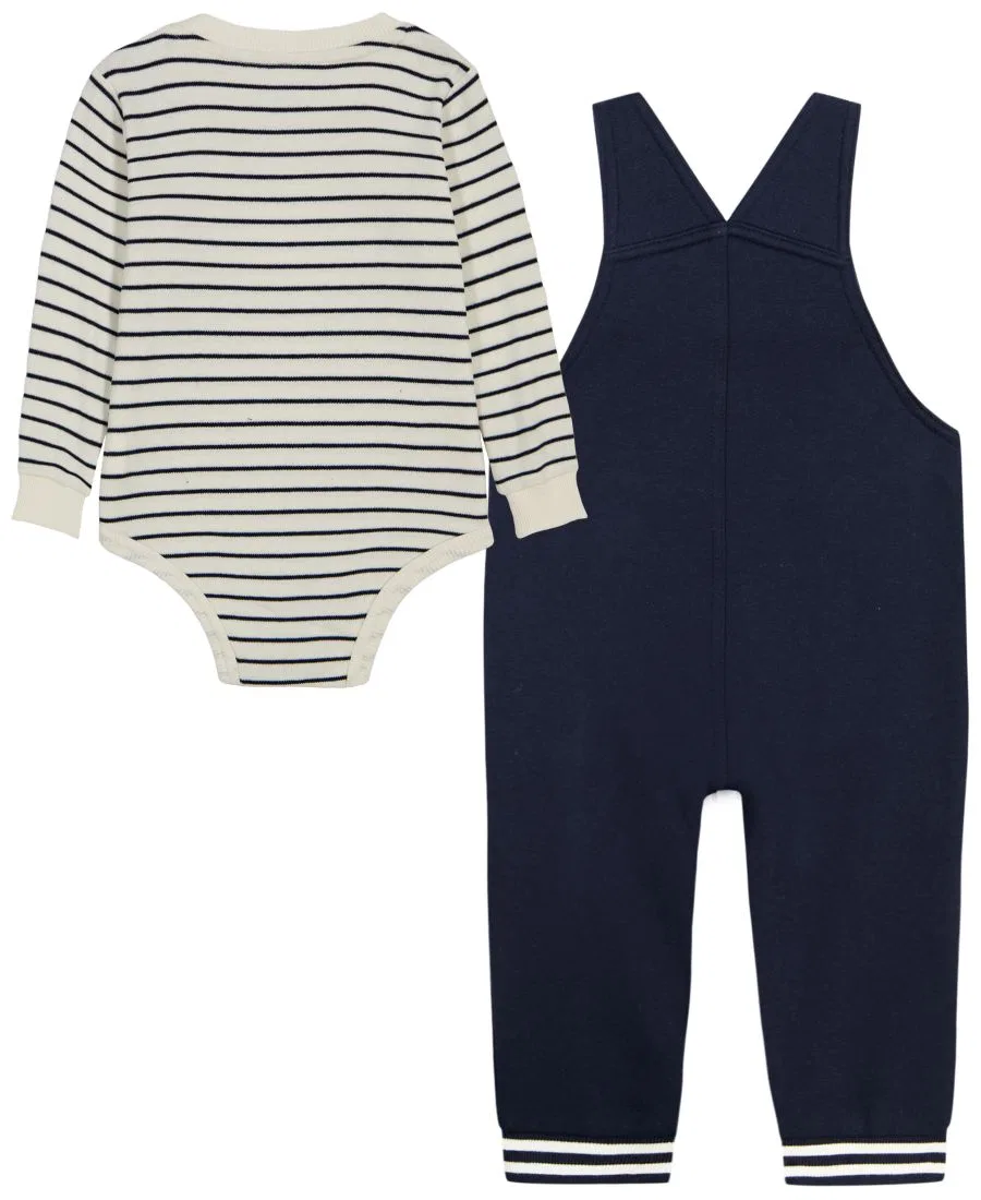 Комплект из боди и комбинезона Tommy Hilfiger, Navy/Vanilla Stripes — фото 2
