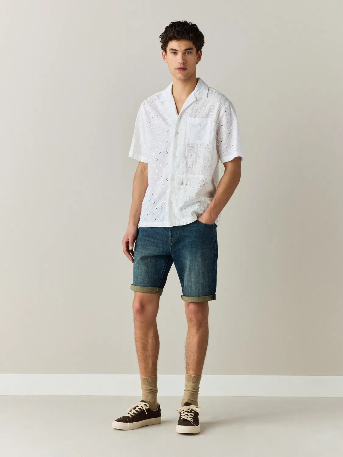 Шорты Slim Fit, джинсовые, Green Tint Next — фото 2