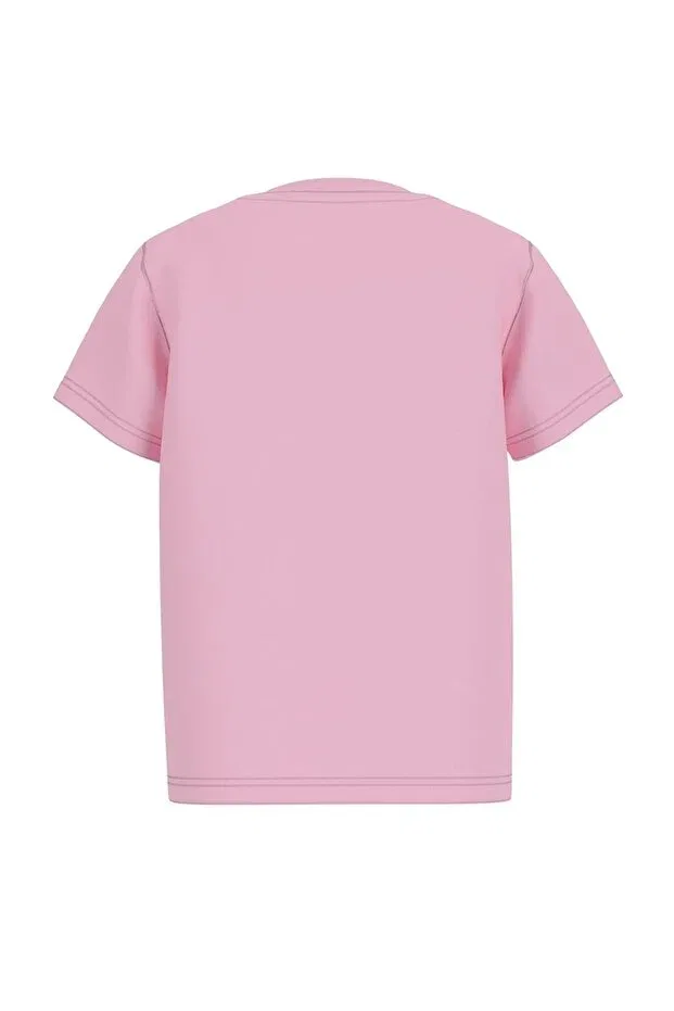 Детская футболка для девочек с принтом Guess, Pink — фото 2
