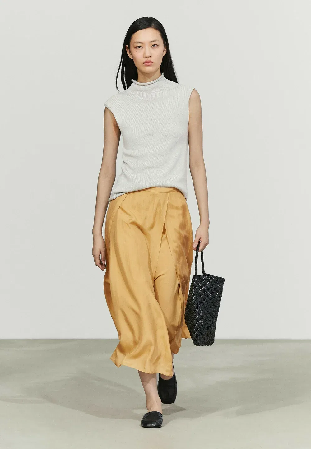 Юбка А-силуэта Massimo Dutti, Light Yellow — фото 4