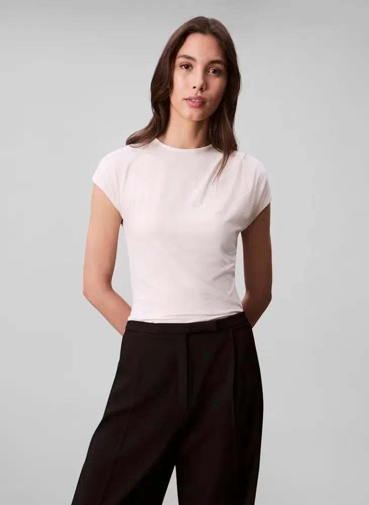 Футболка с классическим круглым вырезом Calvin Klein, тофу