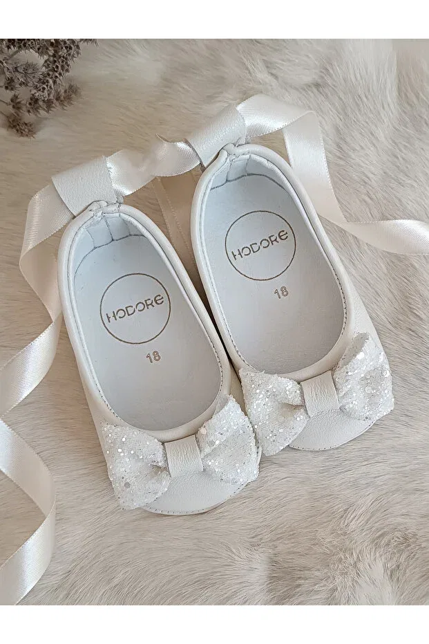 Детские балетки из натуральной кожи для девочек Perla cream stone Hodore, Cream Stone