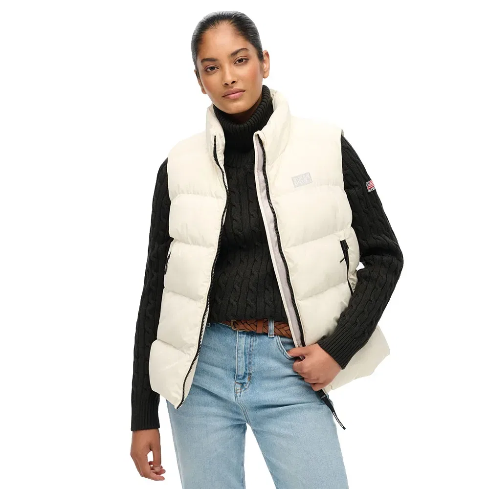 Жилет пуховый Sports Superdry, белый