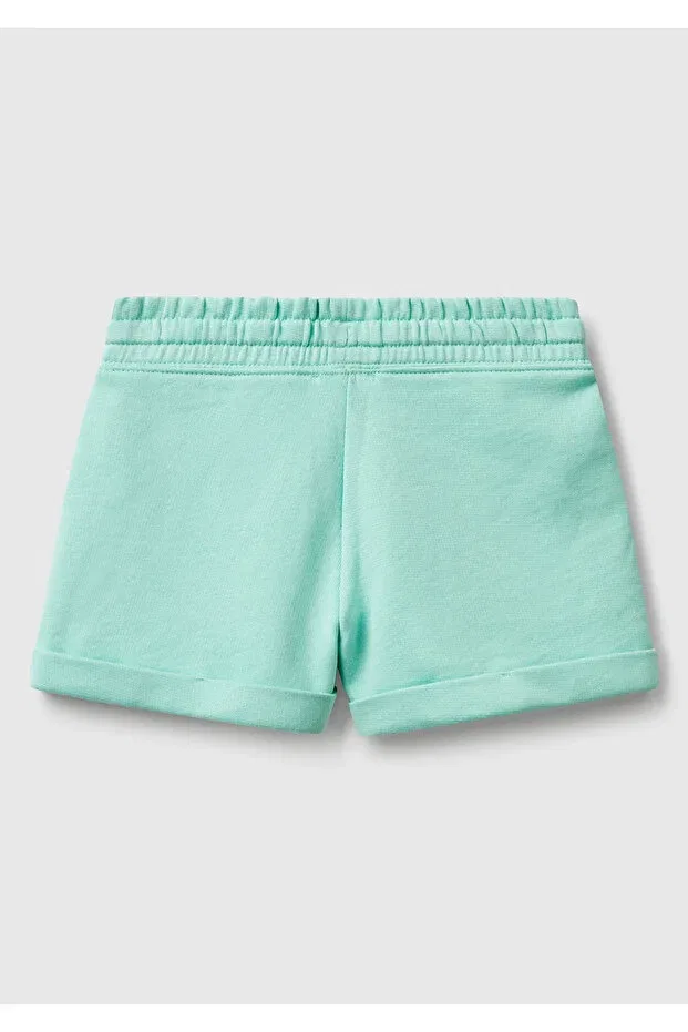 Детские шорты для девочек с принтом United Colors Of Benetton, Water Green — фото 2