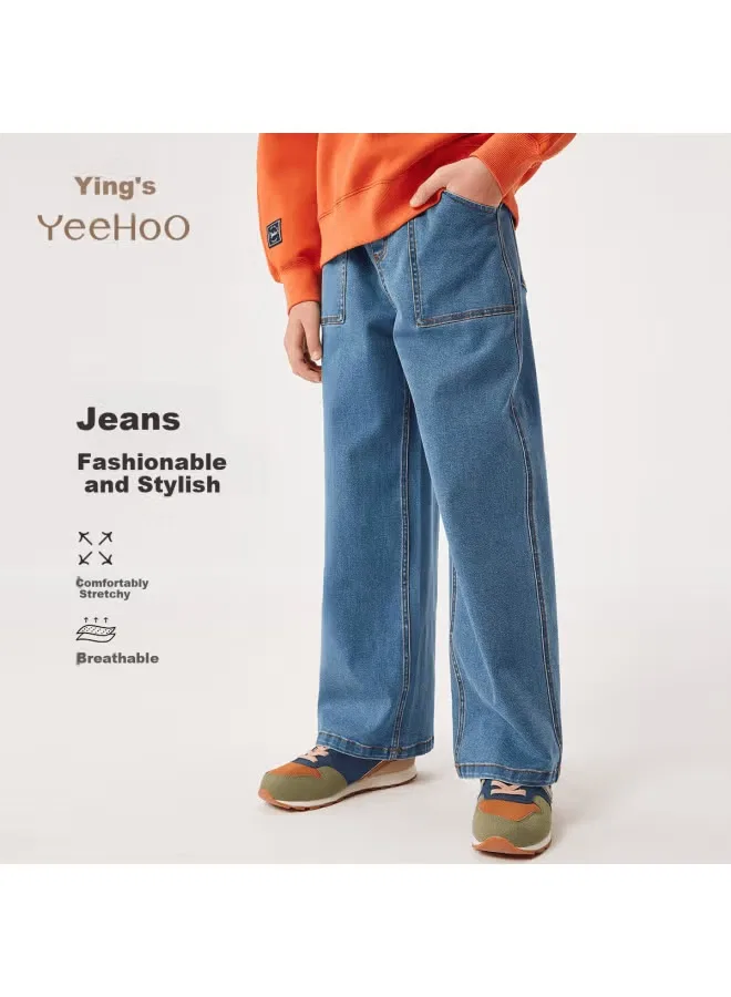 Джинсы прямые широкие для мальчиков Yeehoo