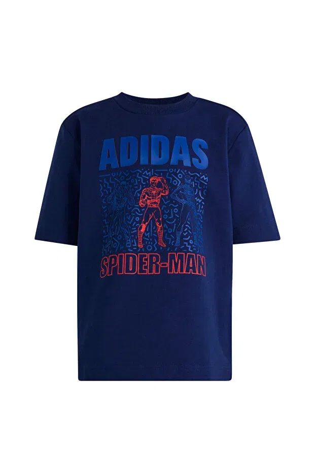 Детская спортивная футболка для девочек с коротким рукавом Adidas, Navy Blue — фото 4