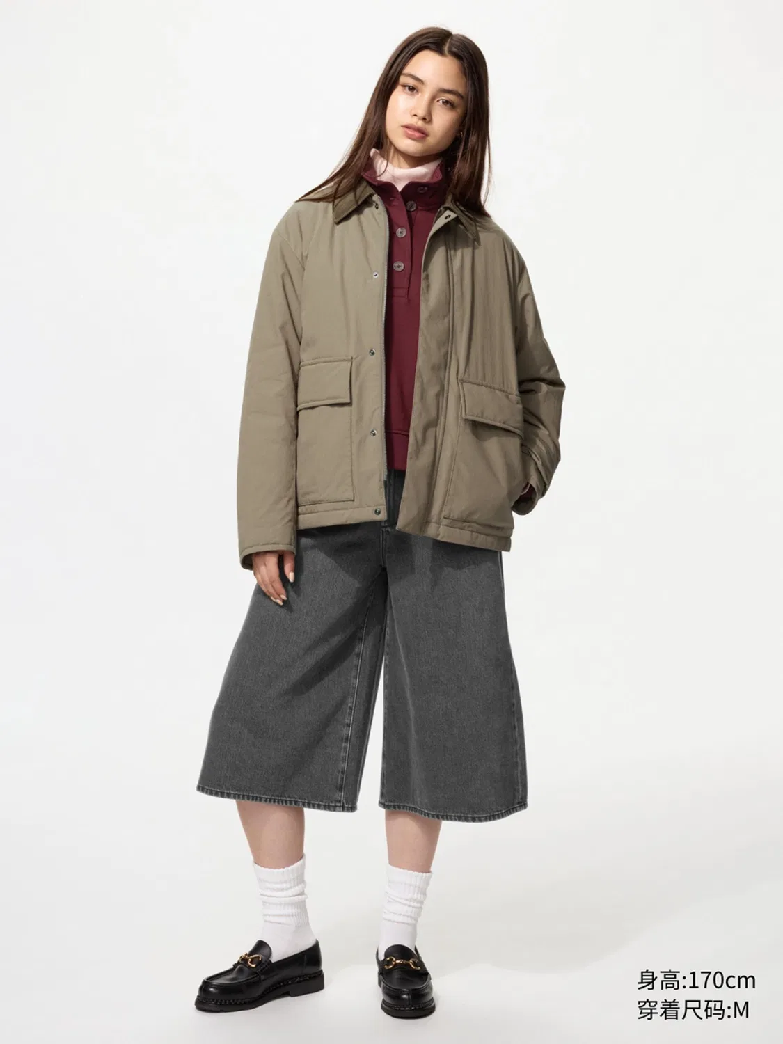 Куртка-бомбер утепленная хлопковая Uniqlo, черный — фото 4