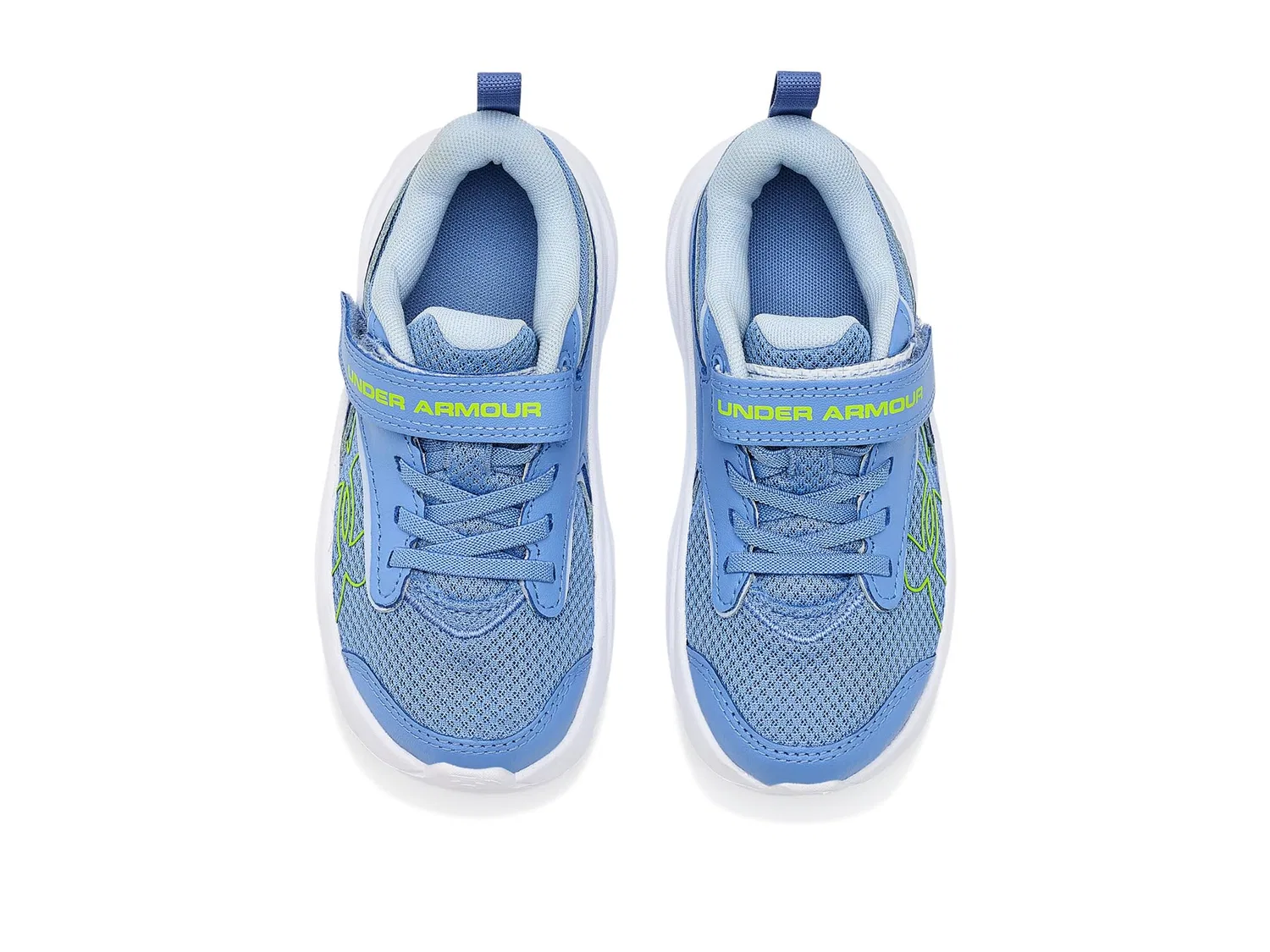 Детские кроссовки Pre School Surge 5 с альтернативной застежкой (для малышей) Under Armour Kids, Blue Float/Spackle Blue/Green Citrine — фото 3