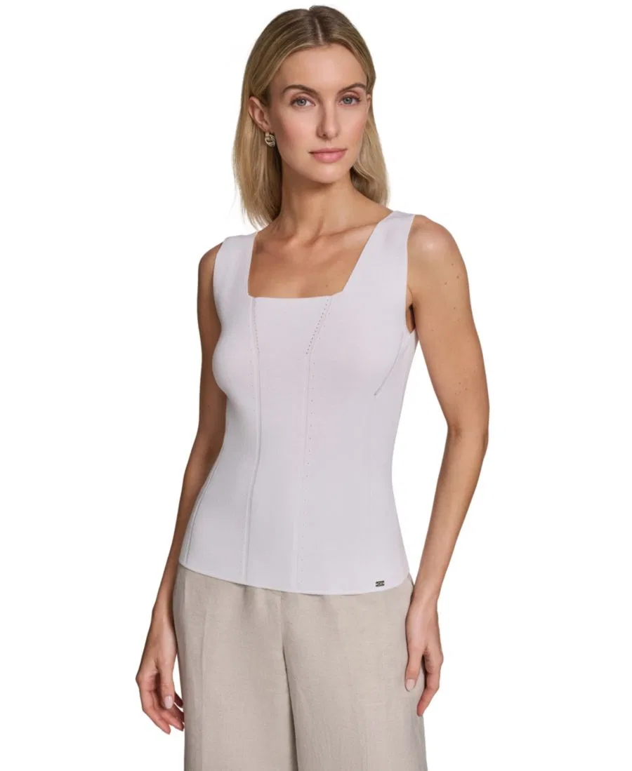 Топ-майка Calvin Klein с квадратным вырезом, White