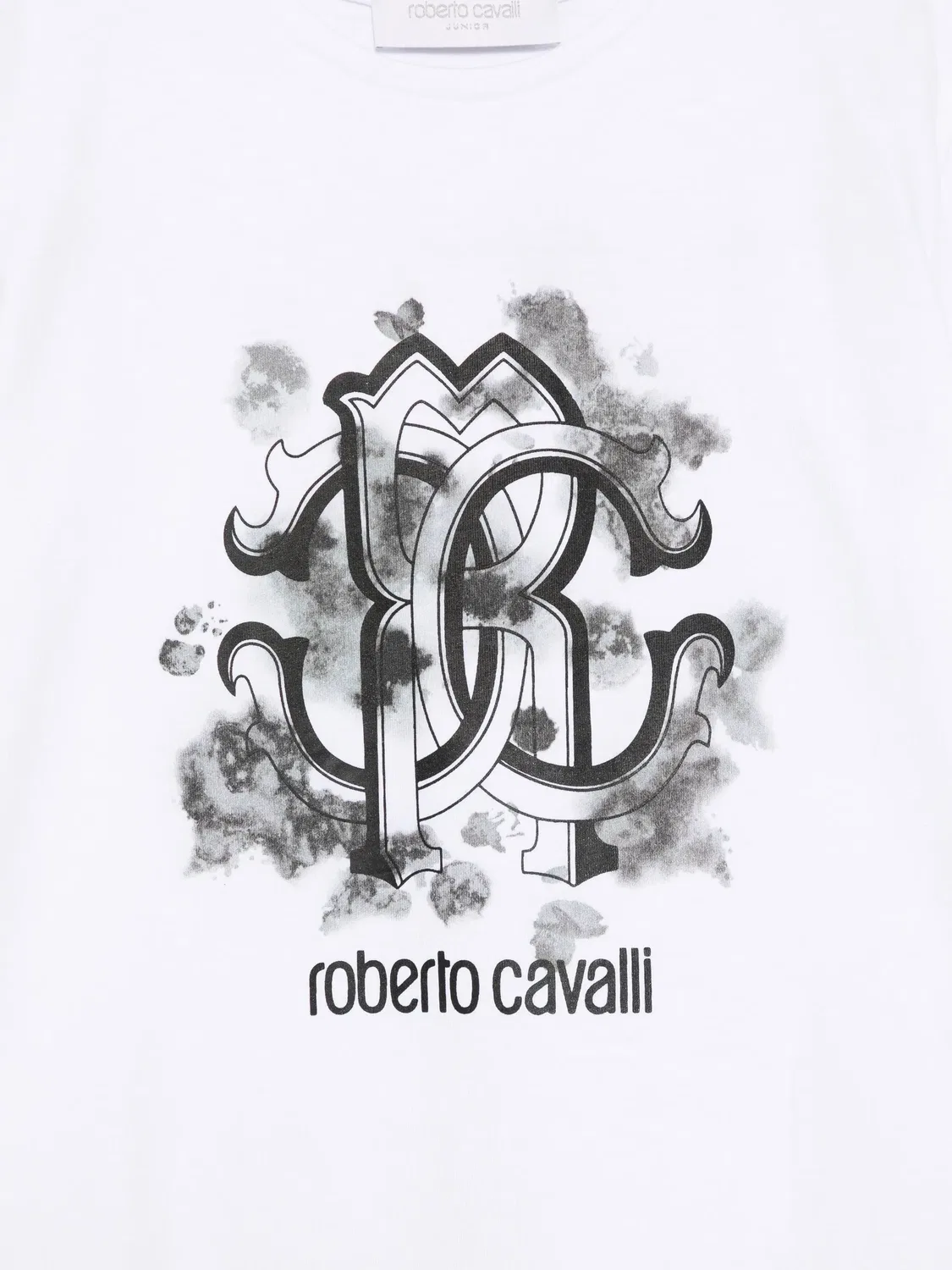 Футболка с логотипом, белая Roberto Cavalli, белый — фото 3