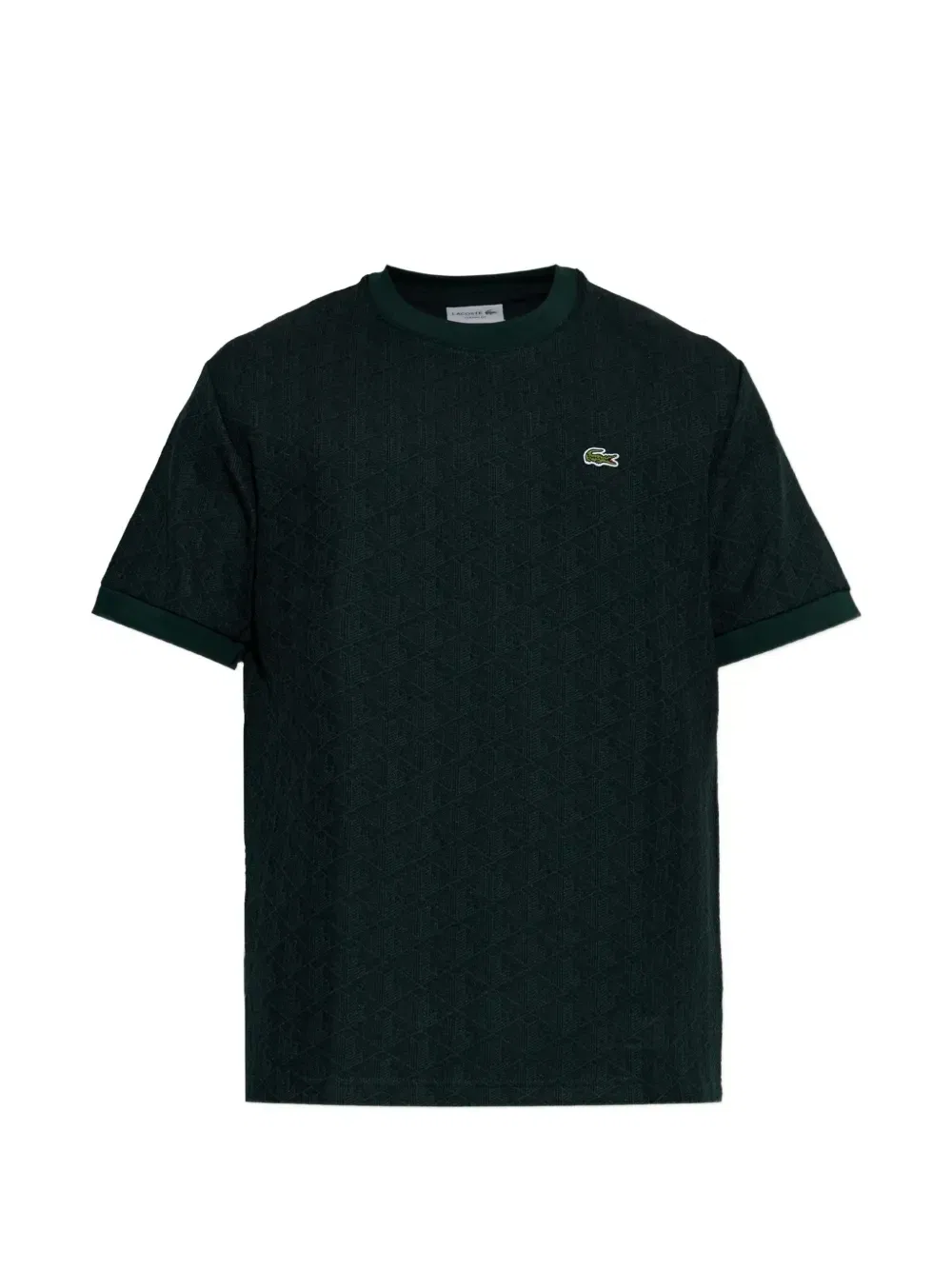 Футболка с монограммным узором Lacoste, зеленый