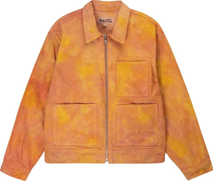 

Куртка Stussy Wonderland Hand-Dyed Work Jacket 'Yellow/Pink', разноцветный
