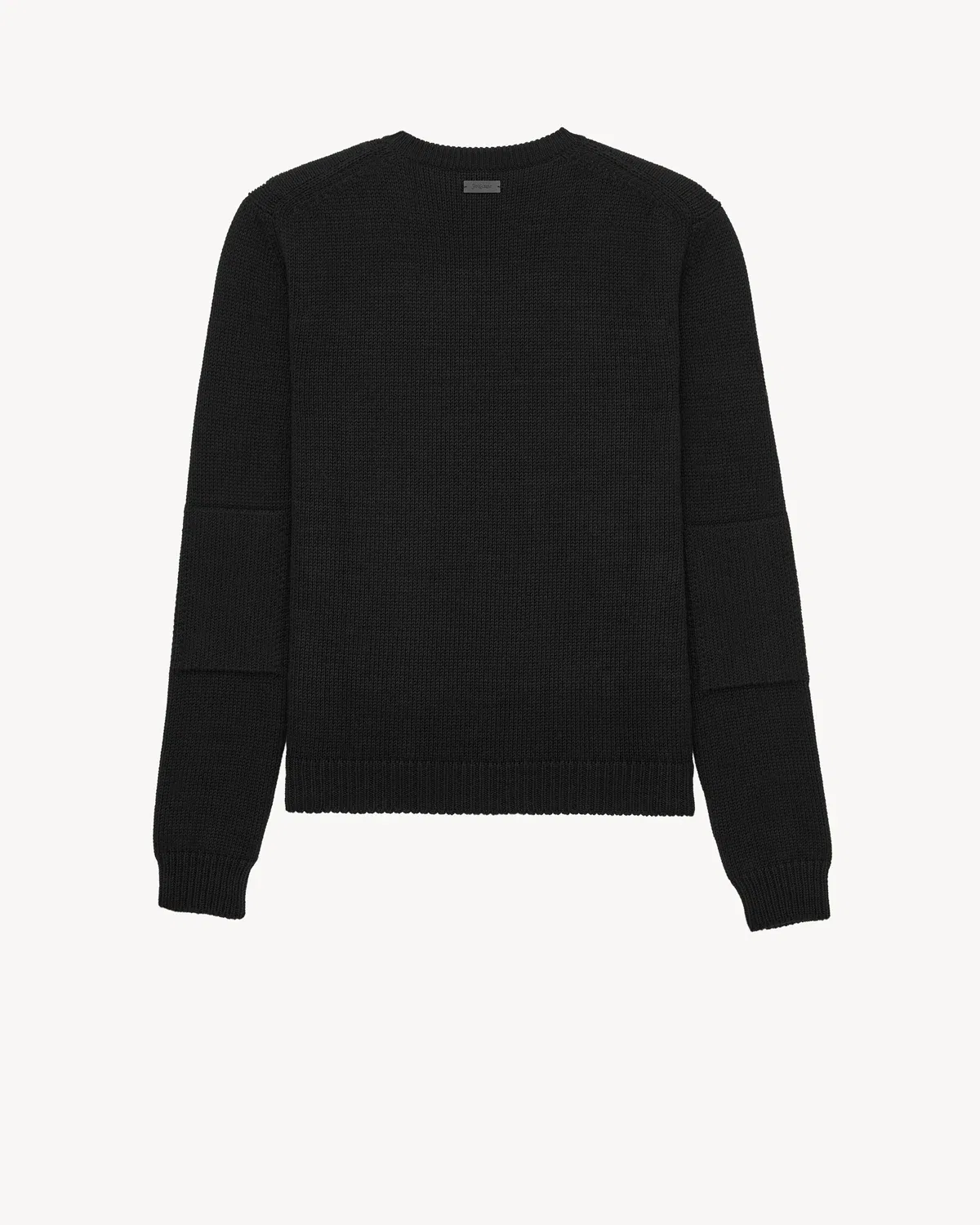 Свитер с круглым вырезом из хлопкового трикотажа SAINT LAURENT, черный — фото 2