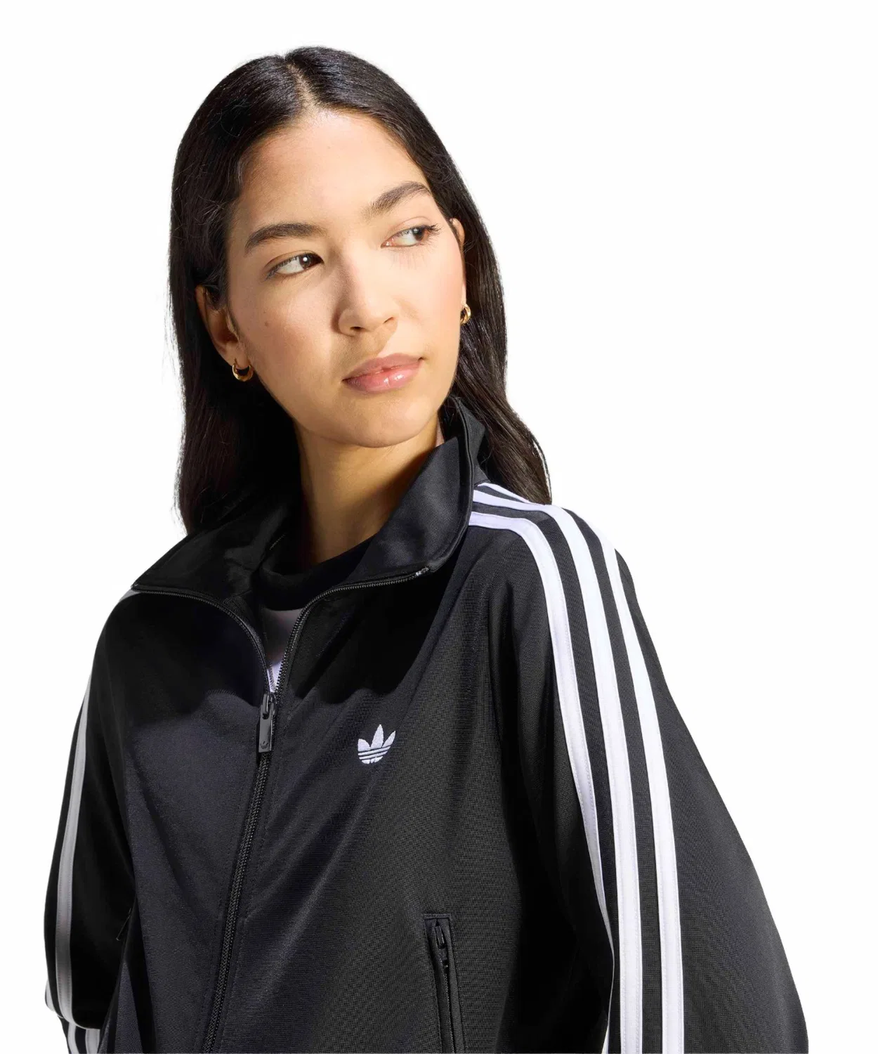 Женский топ-трак с молнией Firebird Classic Track Top Adidas, Черный — фото 2