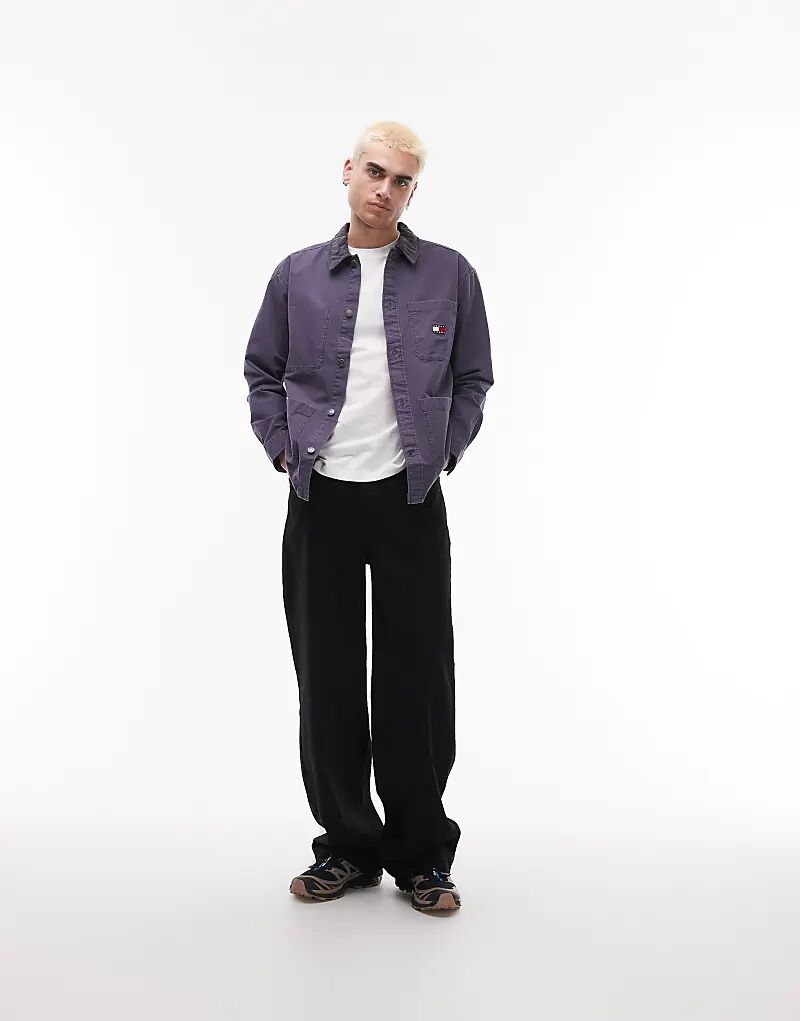 

Вельветовая рубашка Tommy Jeans черного цвета с потертостями