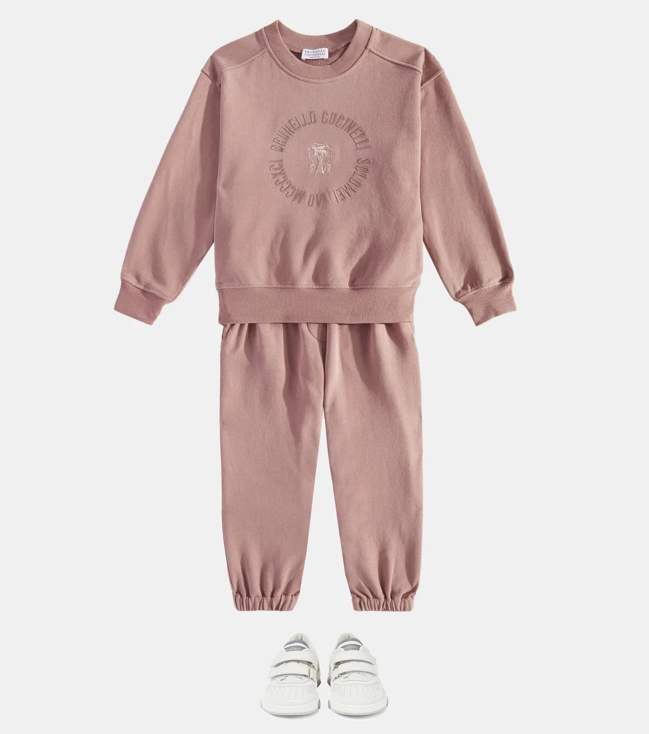 Свитшот хлопковый Brunello Cucinelli Kids, розовый — фото 2