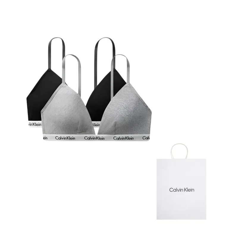 Женский комплект бюстгальтеров без застежки Calvin Klein, Black/Coconut Gray
