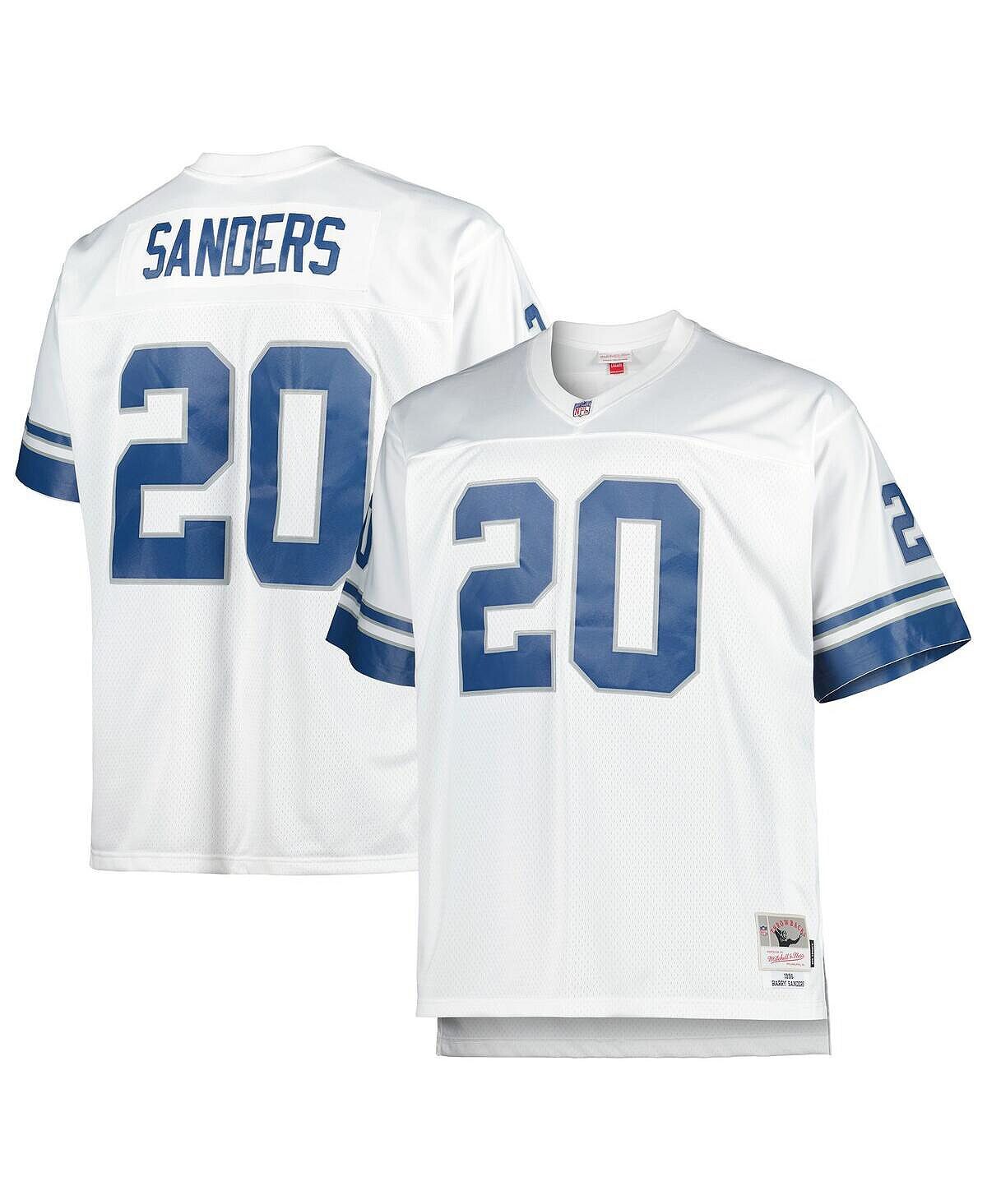 

Мужская футболка barry sanders white detroit lions big and tall 1996 года, копия игрока на пенсии Mitchell & Ness, белый