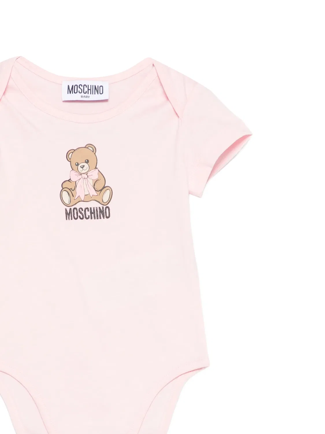 Комплект одежды для тела с принтом в виде плюшевого мишки Moschino Kids, розовый — фото 2