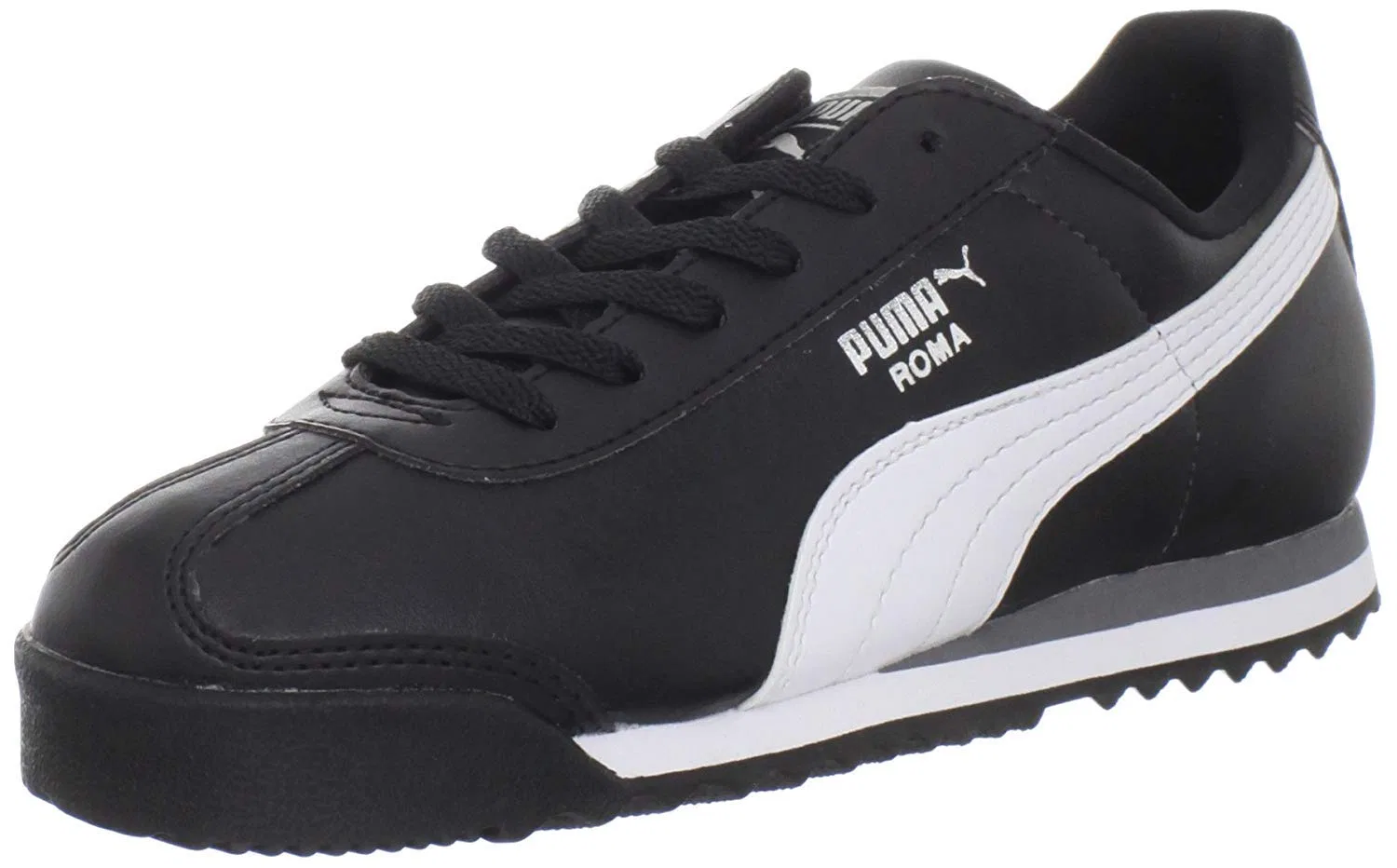 Детские кроссовки для мальчиков с закрытым носком Roma Basic PUMA, Black White PUMA Sil