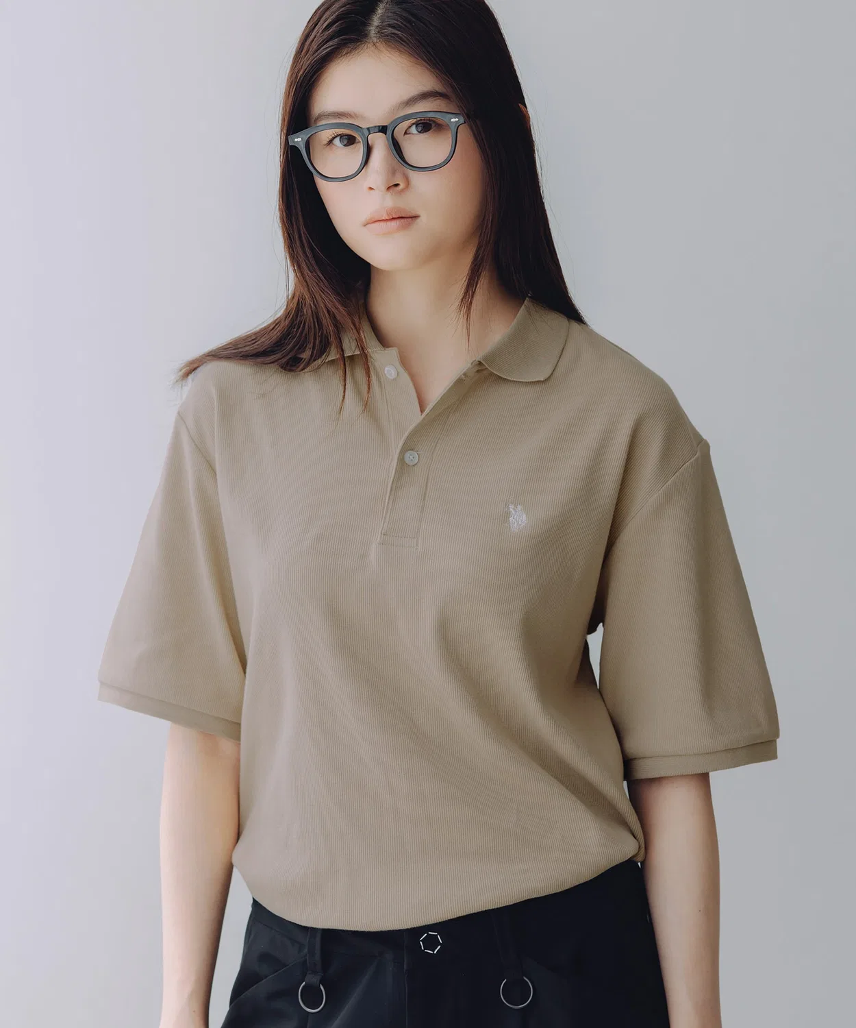 Мужская хлопковая футболка-поло с коротким рукавом, с вышивкой U.S. POLO ASSN., Beige