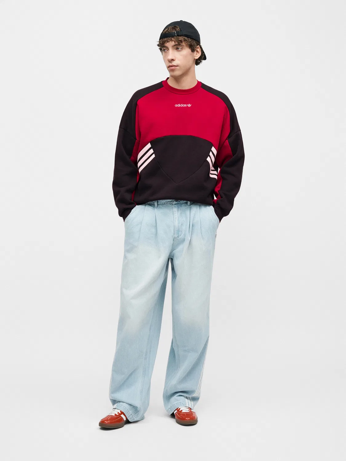 Толстовка Adidas Originals Мюнхен 93 в красном и черном цветах — фото 4