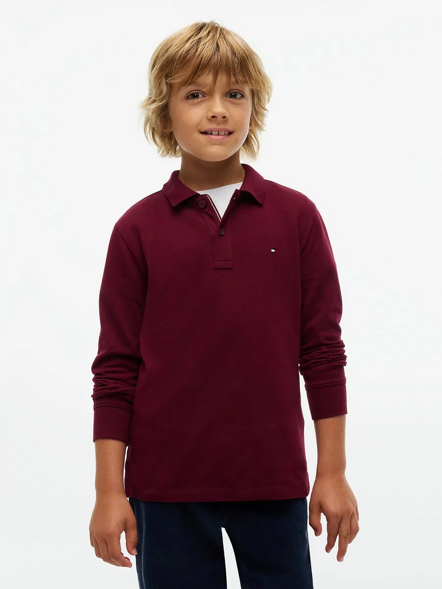 Топ TOMMY HILFIGER 'Essential' темно-красного цвета — фото 2