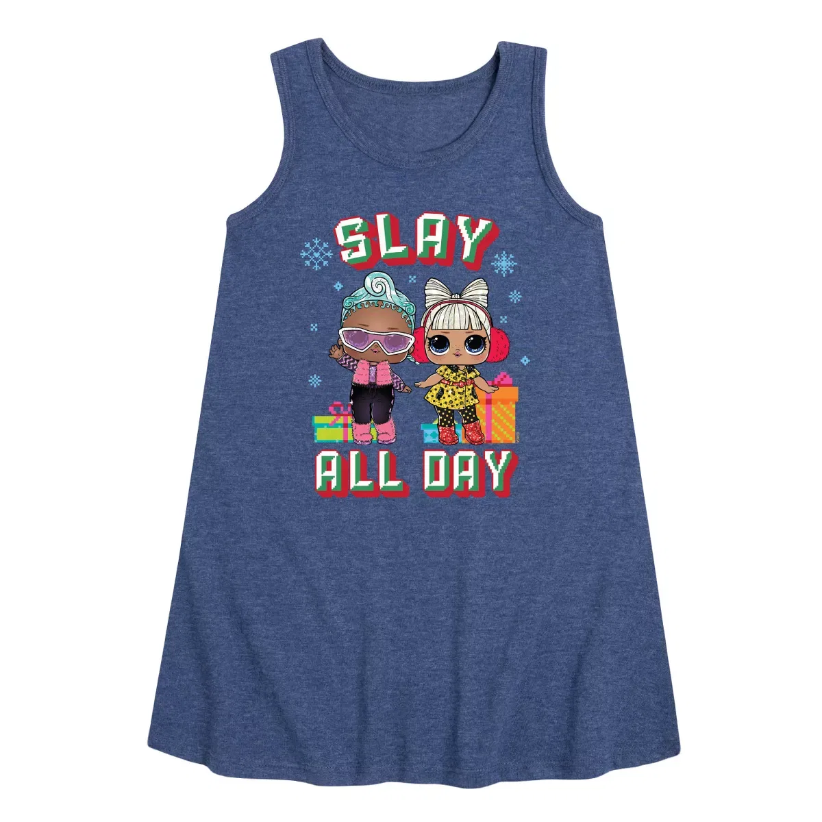 Детское платье-трапеция для девочек без рукавов Slay All Day L.O.L. Surprise!, Heather Navy