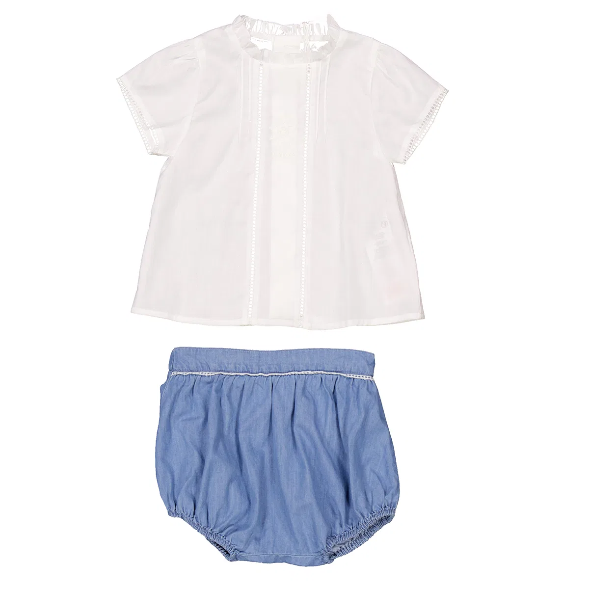 Комплект для младенца с рюшами из хлопка Chloé, White Blue