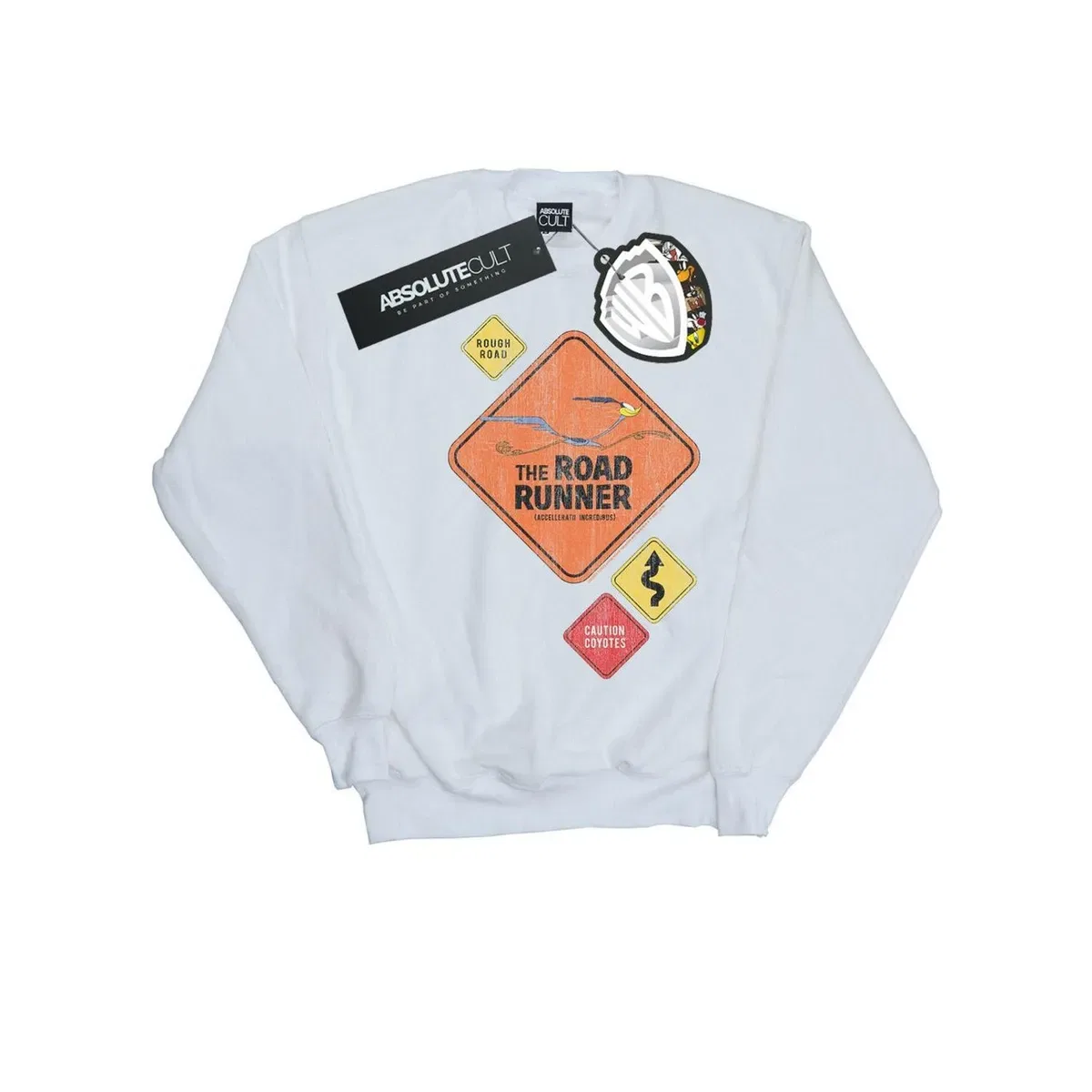 Свитшот с принтом Road Runner Road Sign Looney Tunes, White — фото 2