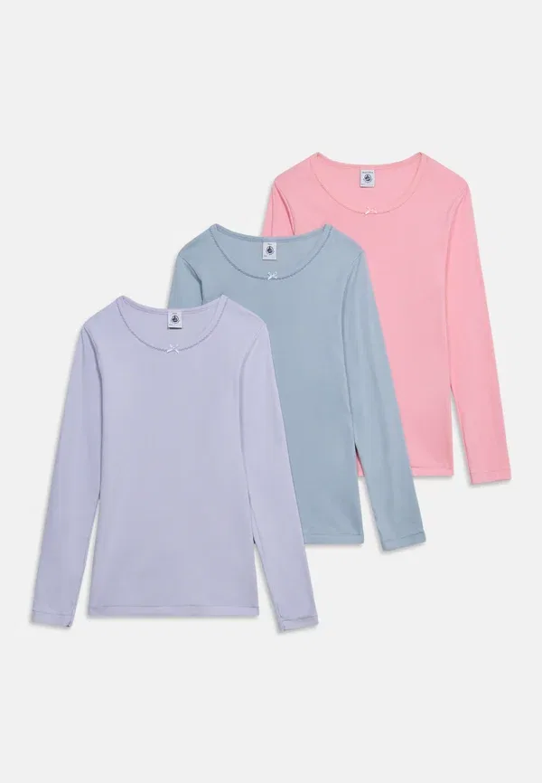 Футболка хлопок Tee 3 pack Petit Bateau Pink, Lilac, Green, зеленый/розовый/сиреневый