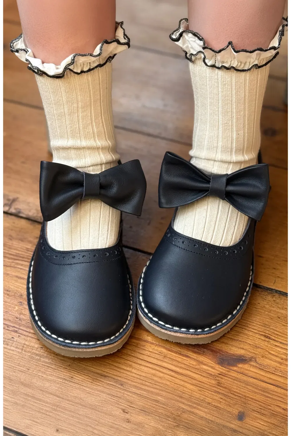 Детские сандалии Мэри Джейн с бантом Martha Bow Young Soles, темно синий — фото 2