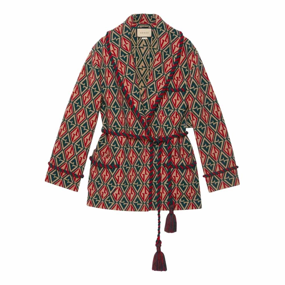 

Кардиган Gucci, бежевый/зеленый/красный