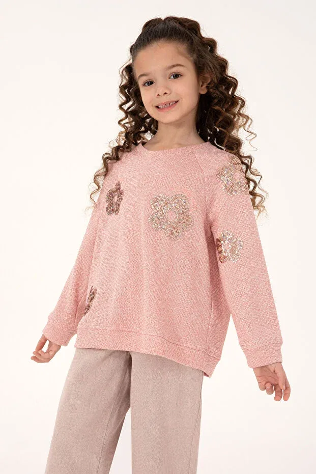 Детские свитшот для девочек с длинным рукавом U.S. Polo Assn., Light Pink — фото 2