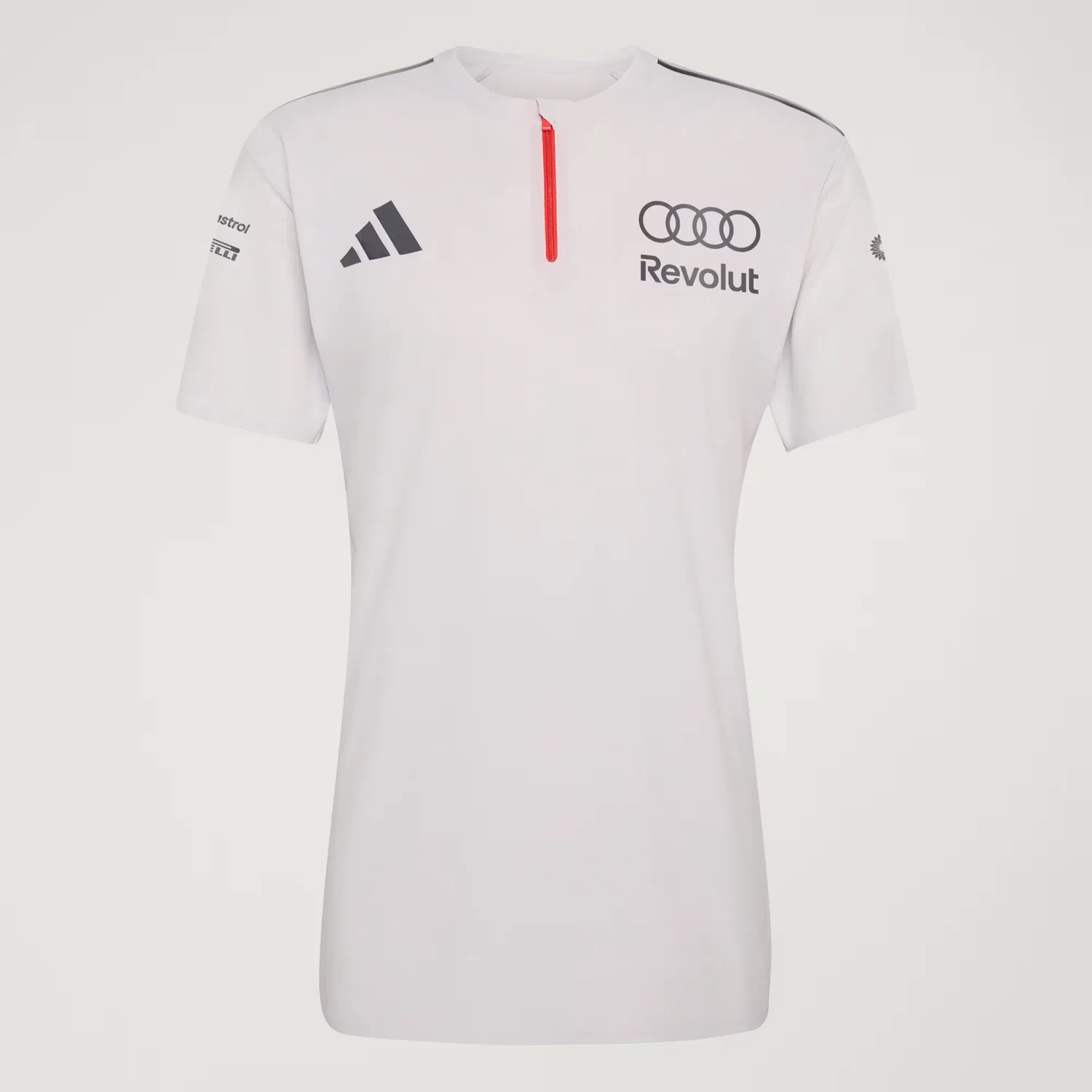 Мужское поло с коротким рукавом Audi Revolut F1 Team Engineers & Marketing Adidas Performance, Chalk Pearl/Iron Metallic — фото 4