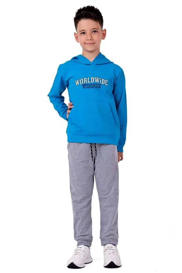 Детский спортивный костюм с вышивкой Minikadam, Blue — фото 2