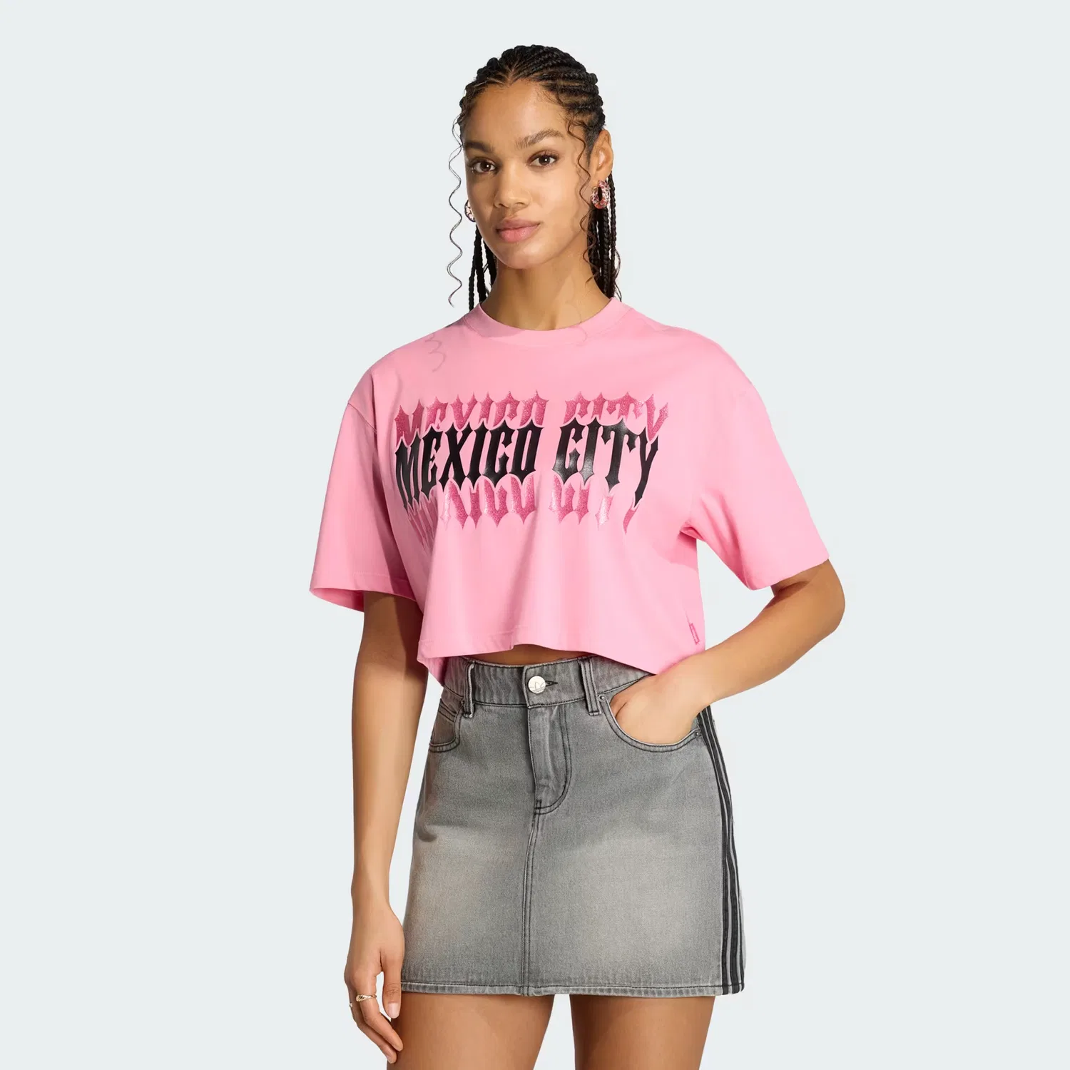 Женская футболка оверсайз Mexico City Adidas Originals, розовый