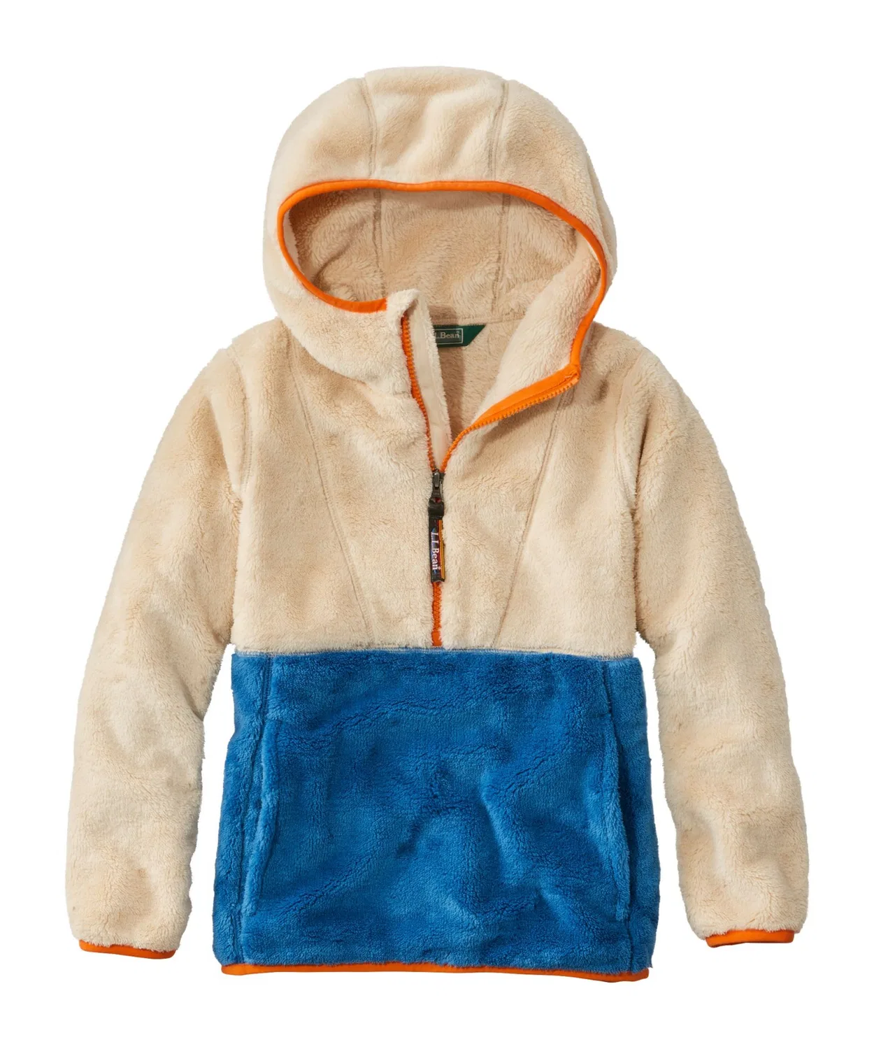 Детское худи для мальчиков с флисом, с капюшоном, цветовой блок L.L.Bean, Blue — фото 3