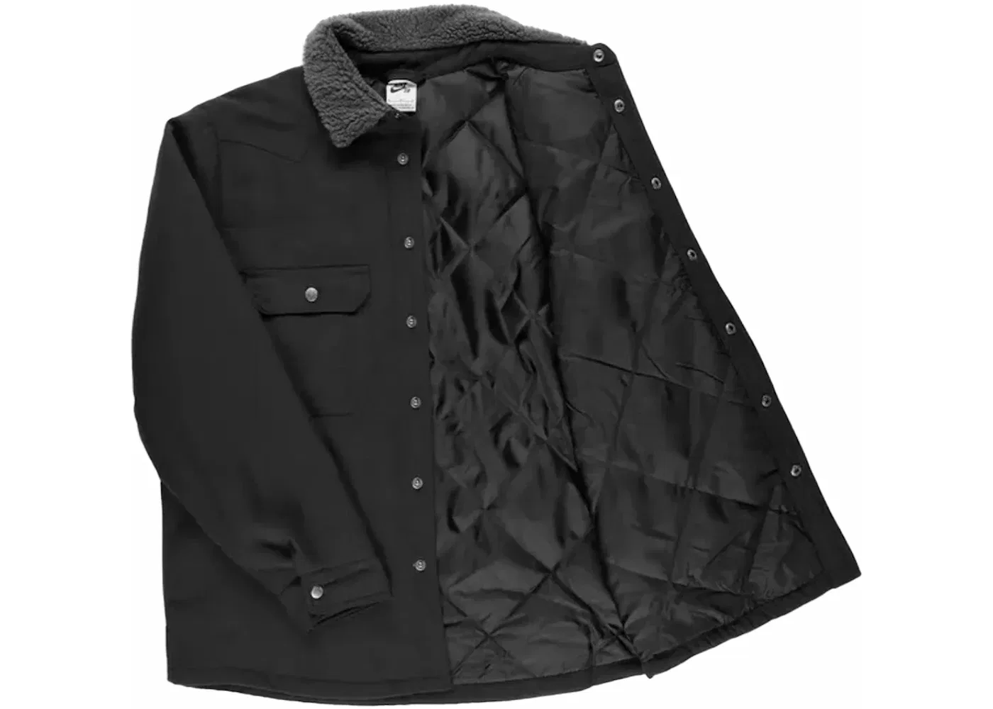 Утепленная фланелевая куртка Nike SB Padded Skate Flannel Jacket, Black — фото 2